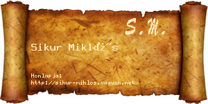 Sikur Miklós névjegykártya