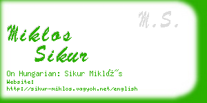 miklos sikur business card